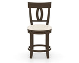 Canadel Upholstered Counter Stool 8100 in FT InsideOut® and 29 Hazelnut Washed and Swivel Base, front view