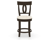 Canadel Upholstered Counter Stool 8100 in FT InsideOut® and 59 Davy's Grey and Swivel Base, front view