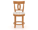 Canadel Upholstered Counter Stool 8100 in OZ Fabric and 01 Honey Washed and Swivel Base, front view