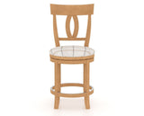 Canadel Upholstered Counter Stool 8100 in OZ Fabric and 20 Caramel Washed and Swivel Base, front view