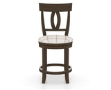 Canadel Upholstered Counter Stool 8100 in OZ Fabric and 29 Hazelnut Washed and Swivel Base, front view