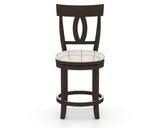 Canadel Upholstered Counter Stool 8100 in OZ Fabric and 59 Davy's Grey and Swivel Base, front view