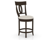 Canadel Upholstered Counter Stool 8100 in TB Fabric and 59 Davy's Grey and Swivel Base, three-quarter view