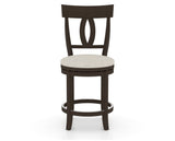 Canadel Upholstered Counter Stool 8100 in TB Fabric and 59 Davy's Grey and Swivel Base, front view