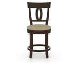Canadel Upholstered Counter Stool 8100 in XY Faux Leather and 59 Davy's Grey and Swivel Base, front view