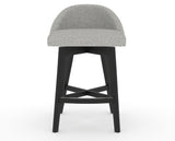 Canadel Downtown Swivel Counter or Bar Stool 8138 in 7C Fabric and 05 Peppercorn Washed, front view