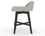 Canadel Downtown Swivel Counter or Bar Stool 8138 in 7C Fabric and 05 Peppercorn Washed, side view