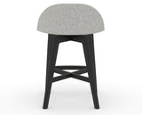 Canadel Downtown Swivel Counter or Bar Stool 8138 in 7C Fabric and 05 Peppercorn Washed, back view