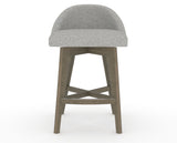 Canadel Downtown Swivel Counter or Bar Stool 8138 in 7C Fabric and 08 Shadow, front view