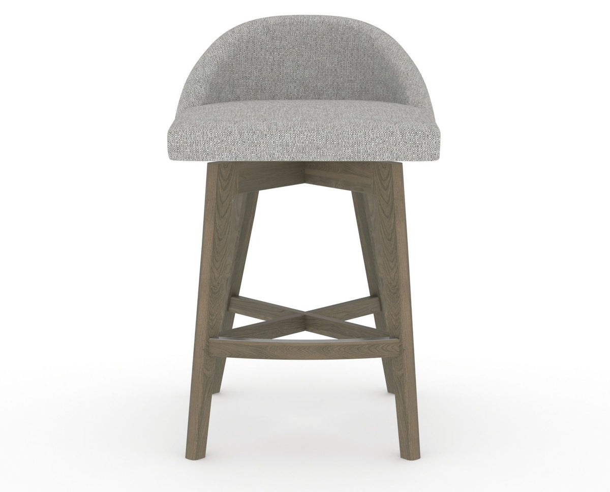 Canadel Downtown Swivel Counter or Bar Stool 8138 in 7C Fabric and 08 Shadow, front view