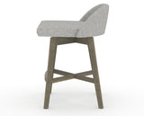 Canadel Downtown Swivel Counter or Bar Stool 8138 in 7C Fabric and 08 Shadow, side view
