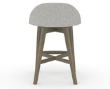 Canadel Downtown Swivel Counter or Bar Stool 8138 in 7C Fabric and 08 Shadow, back view