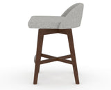 Canadel Downtown Swivel Counter or Bar Stool 8138 in 7C Fabric and 19 Cognac Washed, side view