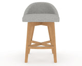 Canadel Downtown Swivel Counter or Bar Stool 8138 in 7C Fabric and 20 Caramel Washed, front view