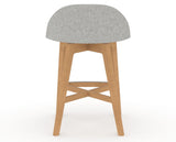 Canadel Downtown Swivel Counter or Bar Stool 8138 in 7C Fabric and 20 Caramel Washed, back view