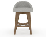 Canadel Downtown Swivel Counter or Bar Stool 8138 in 7C Fabric and 25 Pecan Washed, front view