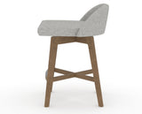 Canadel Downtown Swivel Counter or Bar Stool 8138 in 7C Fabric and 25 Pecan Washed, side view