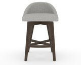 Canadel Downtown Swivel Counter or Bar Stool 8138 in 7C Fabric and 29 Hazelnut Washed, front view