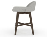 Canadel Downtown Swivel Counter or Bar Stool 8138 in 7C Fabric and 29 Hazelnut Washed, side view