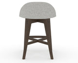 Canadel Downtown Swivel Counter or Bar Stool 8138 in 7C Fabric and 29 Hazelnut Washed, back view