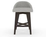 Canadel Downtown Swivel Counter or Bar Stool 8138 in 7C Fabric and 59 Davy's Grey, front view