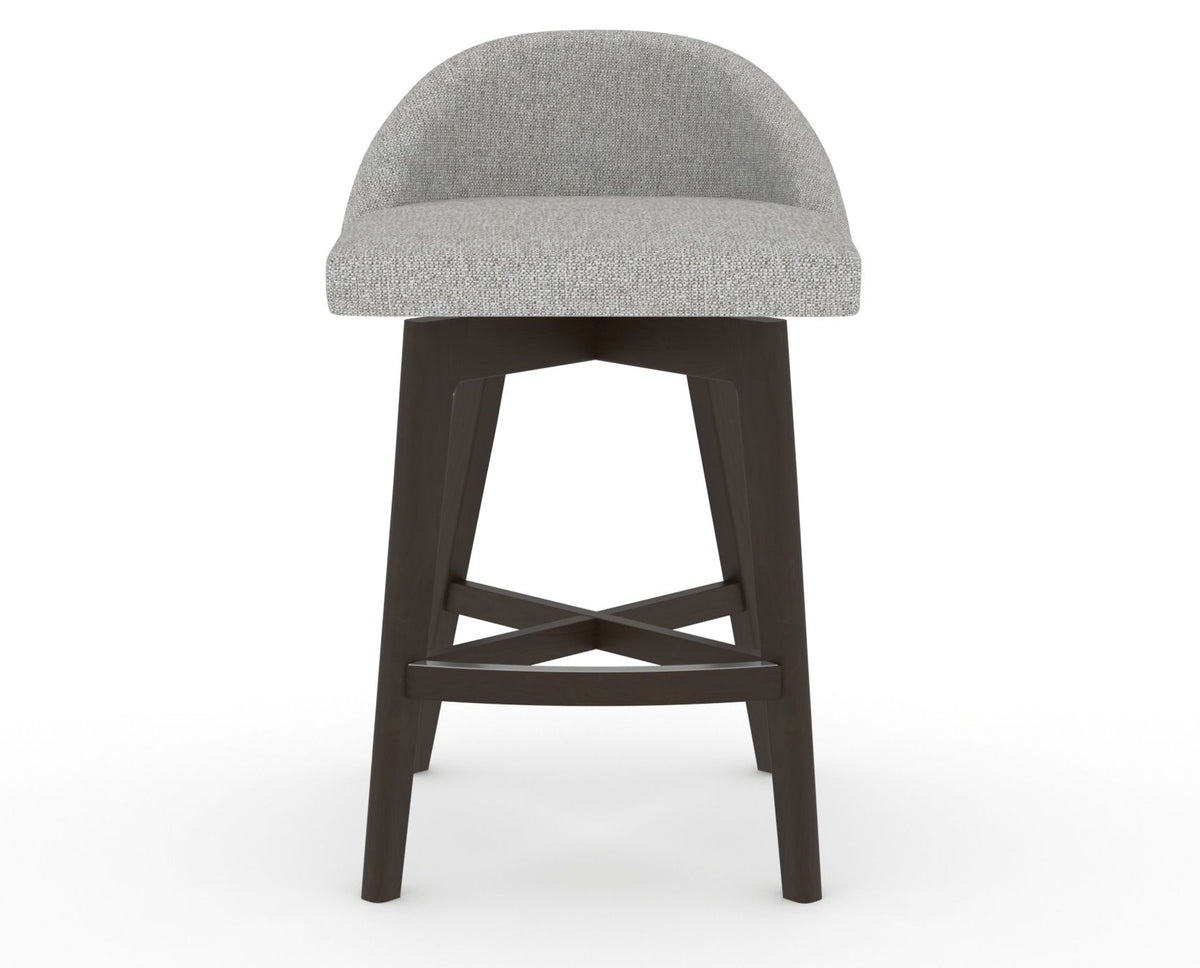 Canadel Downtown Swivel Counter or Bar Stool 8138 in 7C Fabric and 59 Davy's Grey, front view