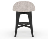 Canadel Downtown Swivel Counter or Bar Stool 8138 in FP Crypton® and 05 Peppercorn Washed, back view