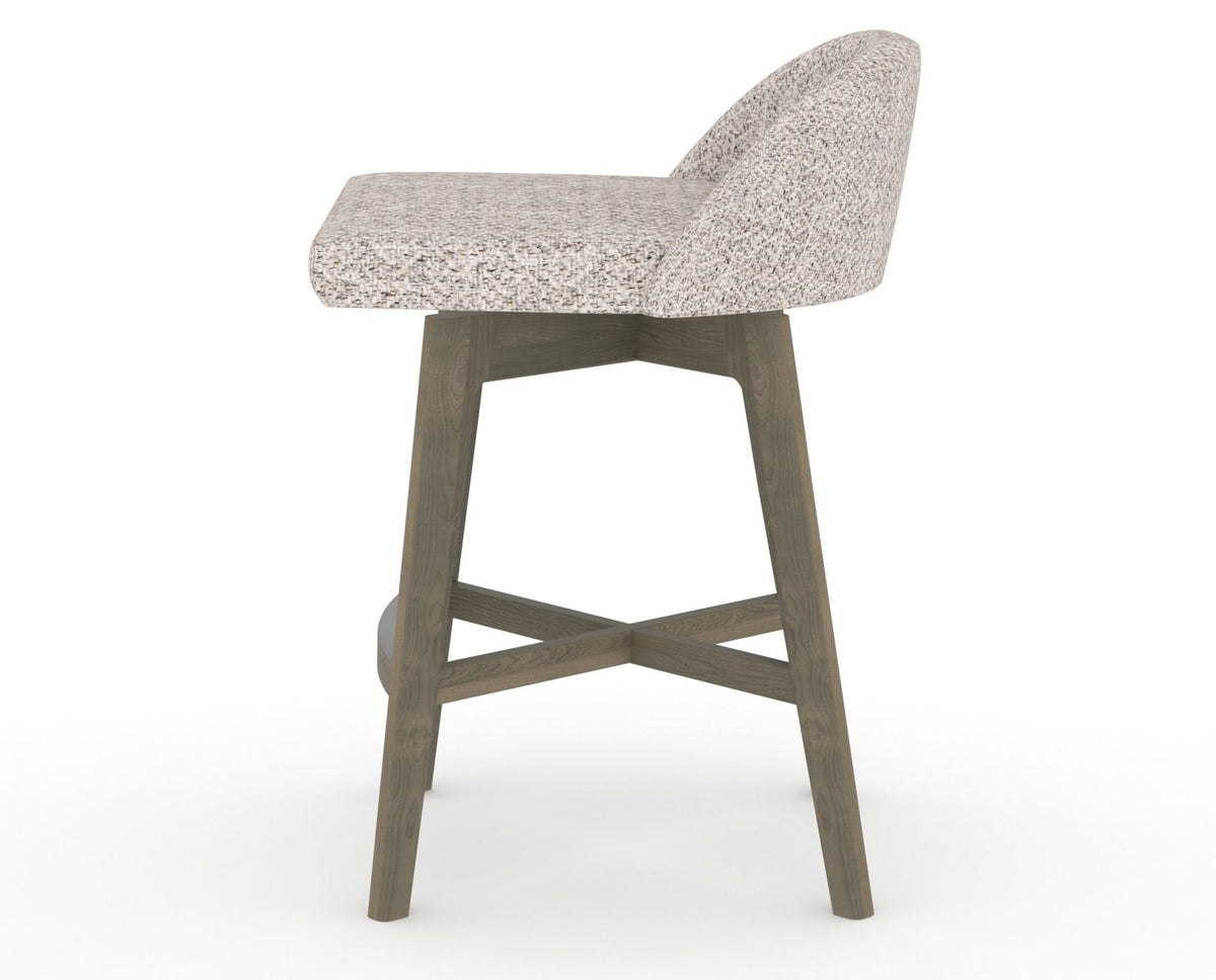 Canadel Downtown Swivel Counter or Bar Stool 8138 in FP Crypton® and 08 Shadow, side view