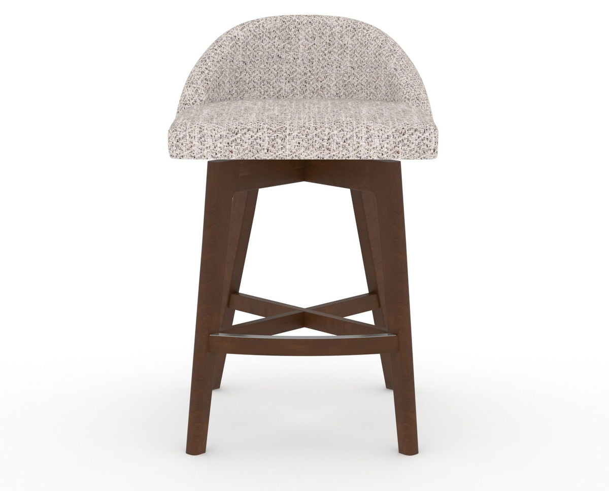 Canadel Downtown Swivel Counter or Bar Stool 8138 in FP Crypton® and 19 Cognac Washed, front view