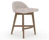 Canadel Downtown Swivel Counter or Bar Stool 8138 in FP Crypton® and 25 Pecan Washed, three-quarter view