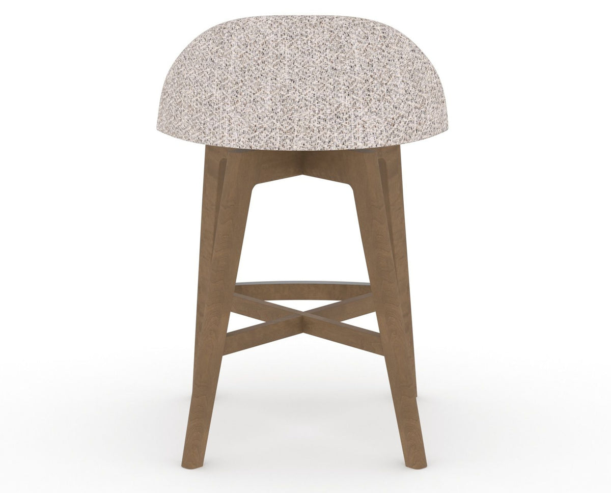 Canadel Downtown Swivel Counter or Bar Stool 8138 in FP Crypton® and 25 Pecan Washed, back view