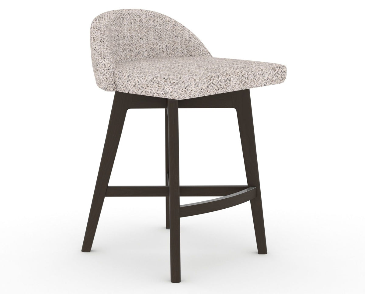 Canadel Downtown Swivel Counter or Bar Stool 8138 in FP Crypton® and 59 Davy's Grey, three-quarter view