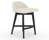 Canadel Downtown Swivel Counter or Bar Stool 8138 in FT InsideOut® and 05 Peppercorn Washed, three-quarter view