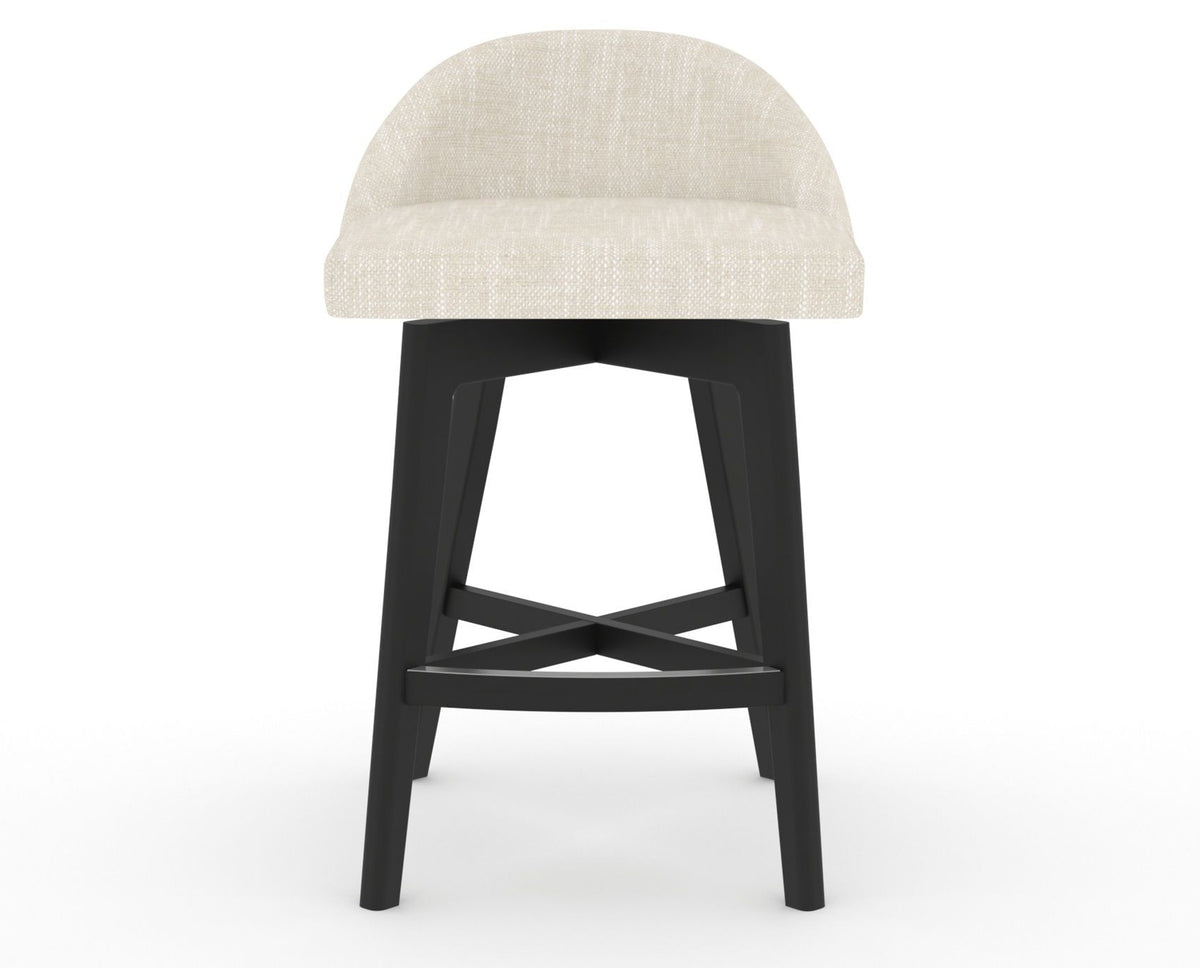 Canadel Downtown Swivel Counter or Bar Stool 8138 in FT InsideOut® and 05 Peppercorn Washed, front view
