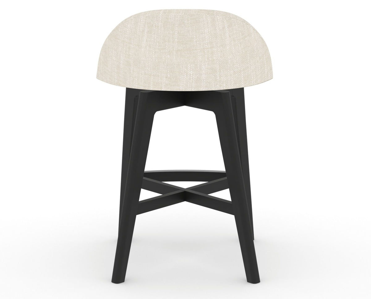 Canadel Downtown Swivel Counter or Bar Stool 8138 in FT InsideOut® and 05 Peppercorn Washed, back view