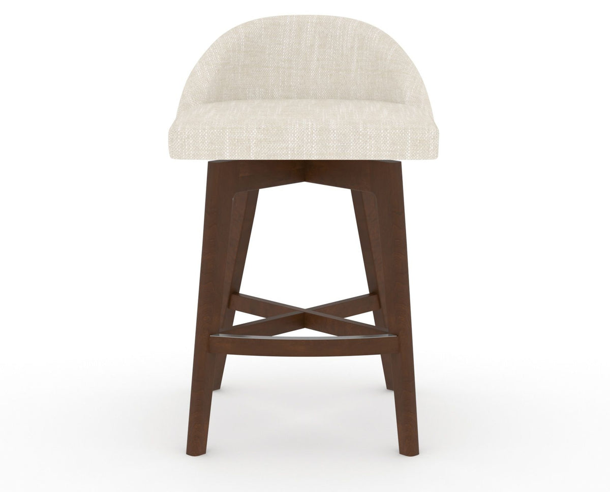 Canadel Downtown Swivel Counter or Bar Stool 8138 in FT InsideOut® and 19 Cognac Washed, front view