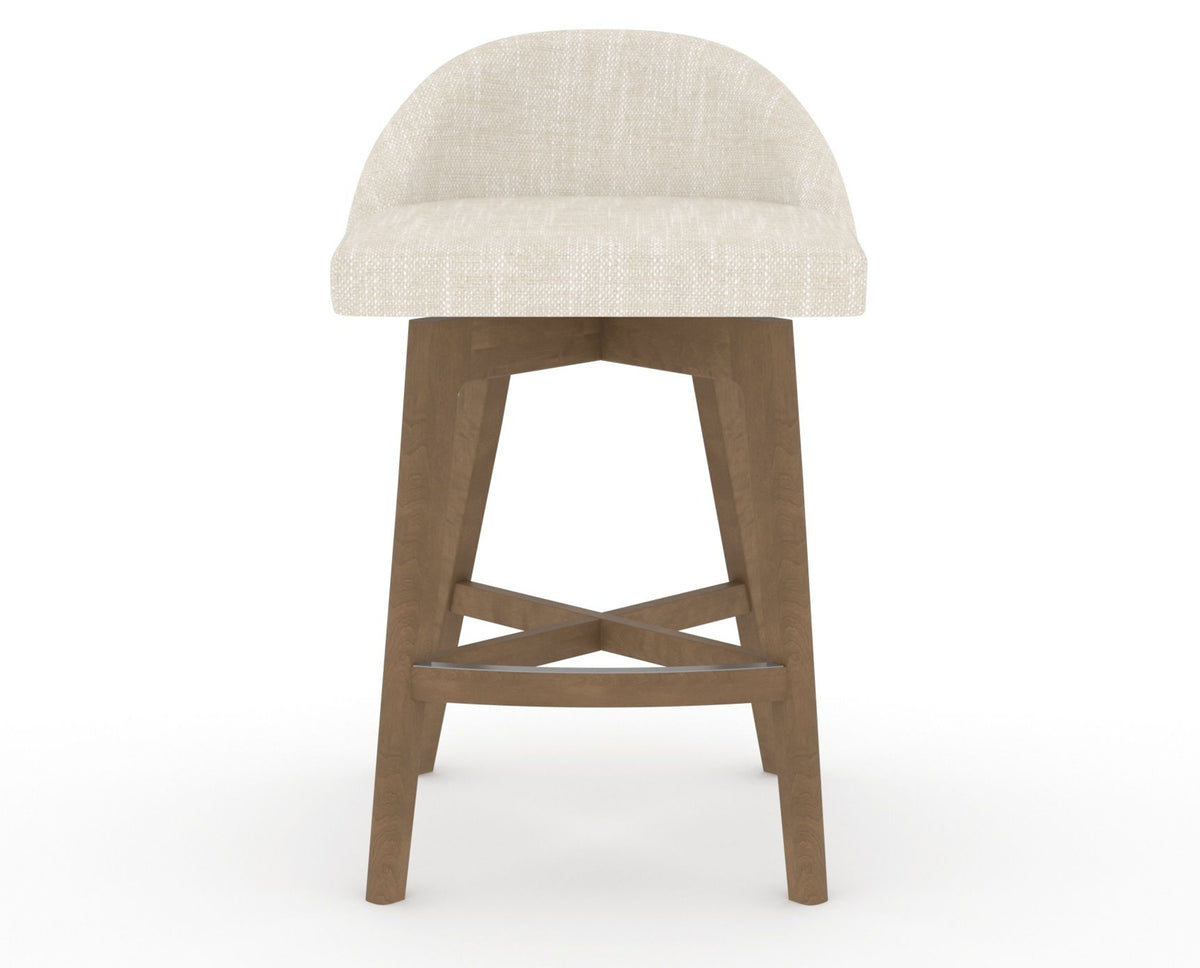 Canadel Downtown Swivel Counter or Bar Stool 8138 in FT InsideOut® and 25 Pecan Washed, front view