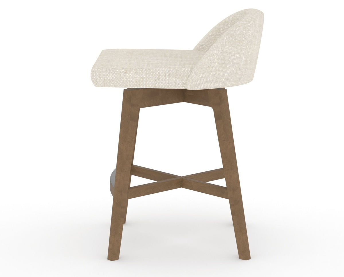 Canadel Downtown Swivel Counter or Bar Stool 8138 in FT InsideOut® and 25 Pecan Washed, side view