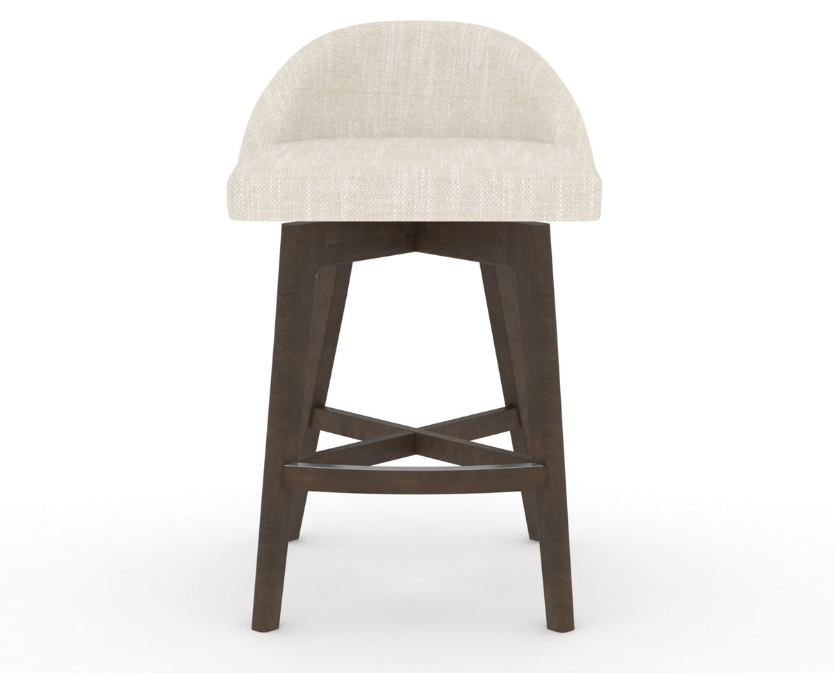 Canadel Downtown Swivel Counter or Bar Stool 8138 in FT InsideOut® and 29 Hazelnut Washed, front view