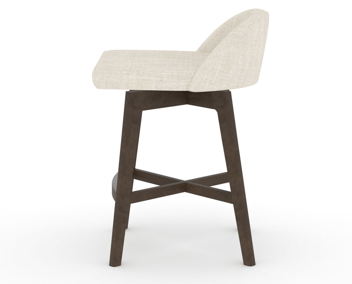 Canadel Downtown Swivel Counter or Bar Stool 8138 in FT InsideOut® and 29 Hazelnut Washed, side view
