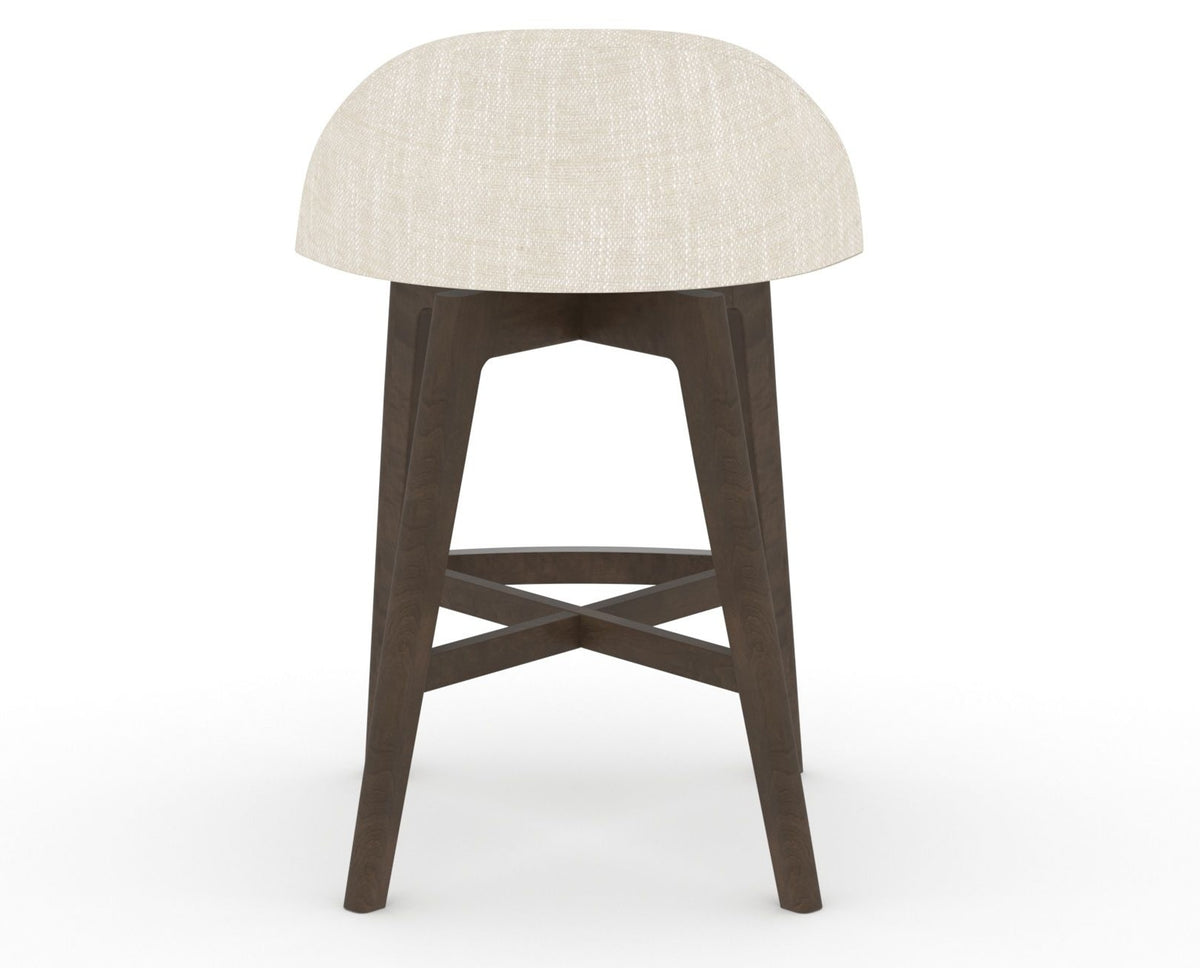 Canadel Downtown Swivel Counter or Bar Stool 8138 in FT InsideOut® and 29 Hazelnut Washed, back view