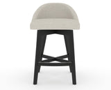 Canadel Downtown Swivel Counter or Bar Stool 8138 in TB Fabric and 05 Peppercorn Washed, front view