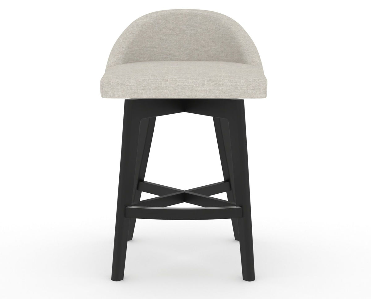 Canadel Downtown Swivel Counter or Bar Stool 8138 in TB Fabric and 05 Peppercorn Washed, front view