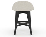 Canadel Downtown Swivel Counter or Bar Stool 8138 in TB Fabric and 05 Peppercorn Washed, back view