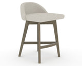 Canadel Downtown Swivel Counter or Bar Stool 8138 in TB Fabric and 08 Shadow, three-quarter view