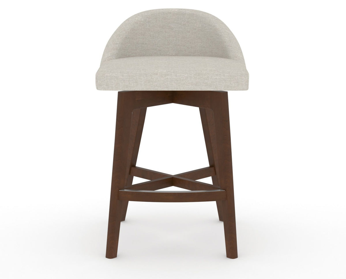 Canadel Downtown Swivel Counter or Bar Stool 8138 in TB Fabric and 19 Cognac Washed, front view