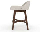 Canadel Downtown Swivel Counter or Bar Stool 8138 in TB Fabric and 19 Cognac Washed, side view