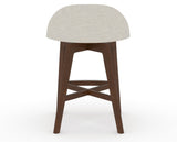 Canadel Downtown Swivel Counter or Bar Stool 8138 in TB Fabric and 19 Cognac Washed, back view