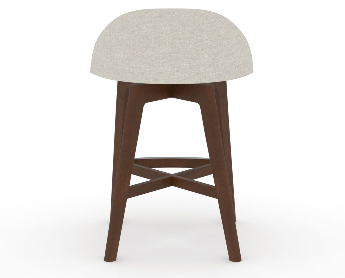 Canadel Downtown Swivel Counter or Bar Stool 8138 in TB Fabric and 19 Cognac Washed, back view