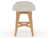 Canadel Downtown Swivel Counter or Bar Stool 8138 in TB Fabric and 20 Caramel Washed, back view